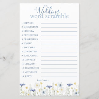 Papier Something Blue Wedding Word Scramble
