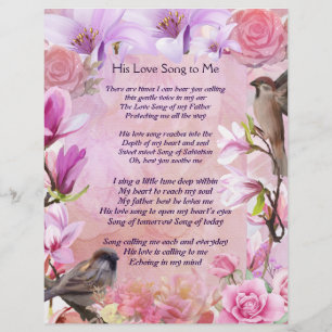 Papier Son Amour Chante pour moi Floral Aquarelle Station