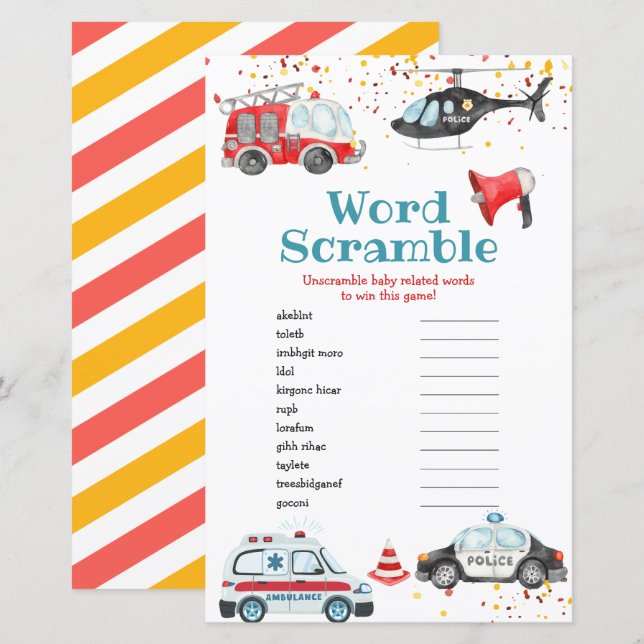 Papier Sonnez l'alarme et attrapez votre équipement Word  (Devant / Derrière)