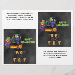 Papier Sorcières Halloween Candybar Wrappers