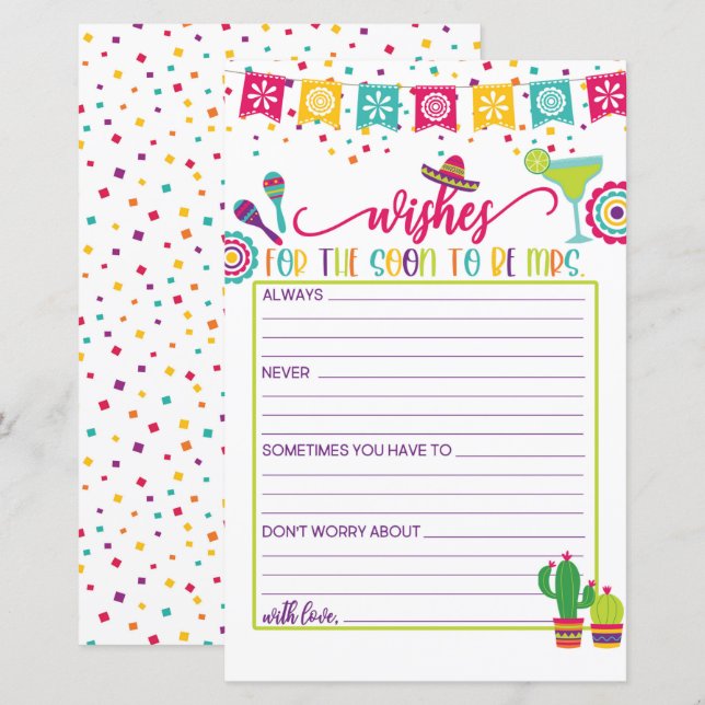 Papier Souhaite que le bientôt être Mme. - Fiesta WH (Devant / Derrière)