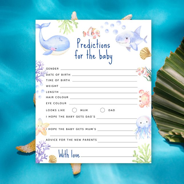 Papier Sous la mer animaux prédictions et conseils bébé (Créateur téléchargé)