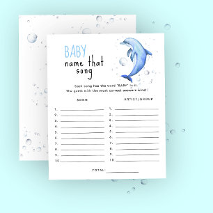 Papier Sous la mer - jeu de baby shower pour deviner le n