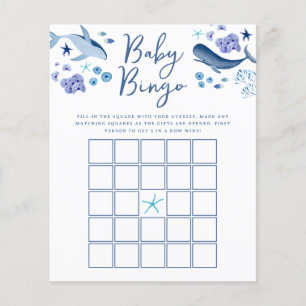 Papier Sous le Sea Blue Boy Whale Baby Bingo Jeu