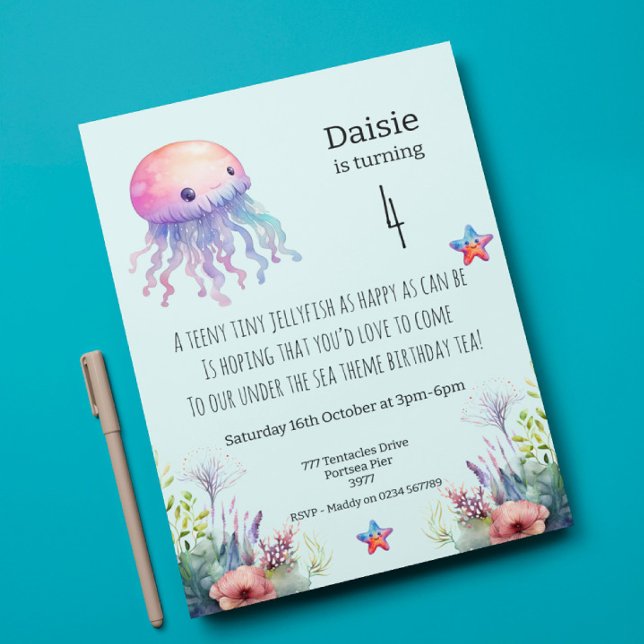 Papier Sous le thème de la mer Anniversaire Fête Invitati (Créateur téléchargé)