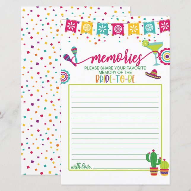 Papier Souvenirs de la mariée à être - Fiesta WH (Devant / Derrière)