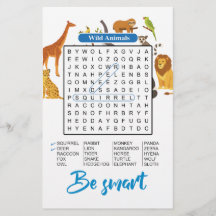 Soyez Intelligents – Recherche de Mots Animaux Sau