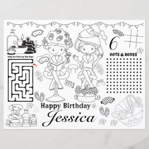 Papier Spa birthday party activity coloring games