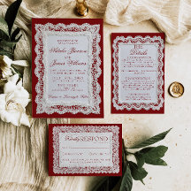 Papier-Spitze-Burgund-Altes-Geld-Doily-Foto-Hochze