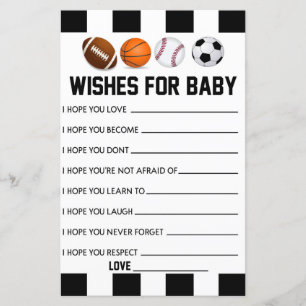 Papier Sports Désirs Pour Baby shower Bébé