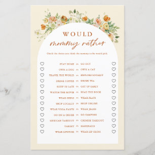 Papier Spring Floral Voudrait Mommy Plutôt Baby shower Je