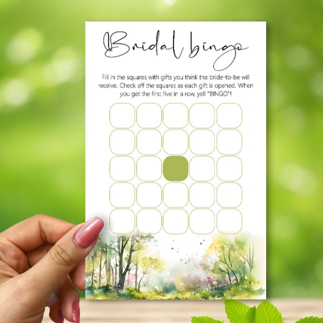 Papier Spring Forest jeu de bingo de douche nuptiale (Créateur téléchargé)