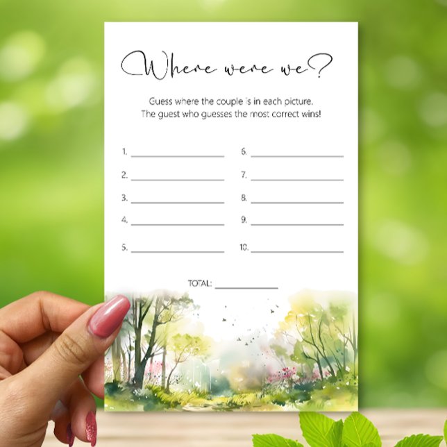 Papier Spring Forest Où étions-nous le jeu de douche nupt (Créateur téléchargé)