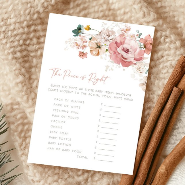 Papier Spring Wildflower Baby Shower Price is Right Game (Wildflower Baby Shower Game)