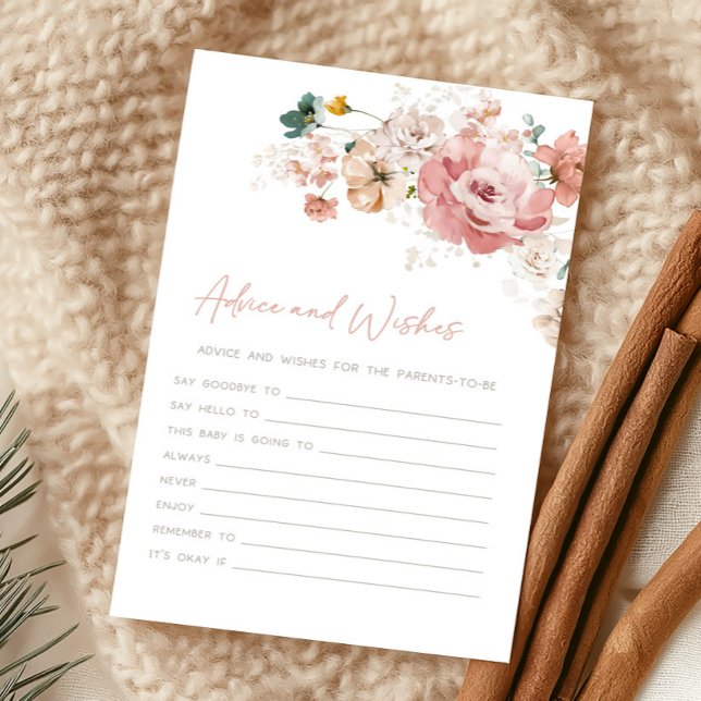 Papier Spring Wildflower Shower Advice and Wishes Game (Wildflower Baby Shower Game)