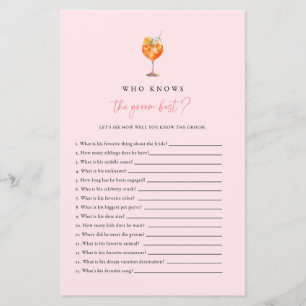 Papier Spritz Qui Connaît Le Groom Meilleur Jeu De Fête d