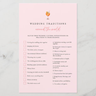 Papier Spritz Traditions Mariages Fête des mariées Jeu
