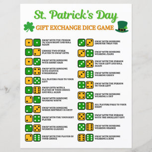 Papier St. Patrick's Day Gift Exchange Dice Jeu