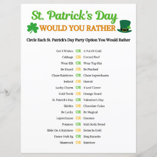 Papier St. Patrick's Day Voudriez-vous jouer