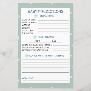 Papier Star Motif Sag Green Baby Prédictions et conseils