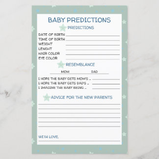 Papier Star Motif Sag Green Baby Prédictions et conseils