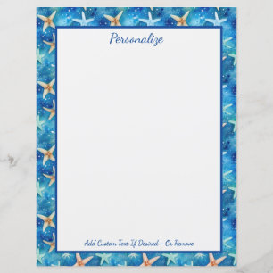 Papier Starfish Ocean Marine Life Blue Personnalisé