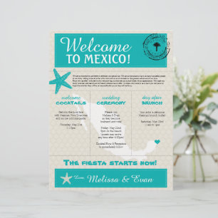 Papier Starfish Turquoise Cancun Mexique Bienvenue