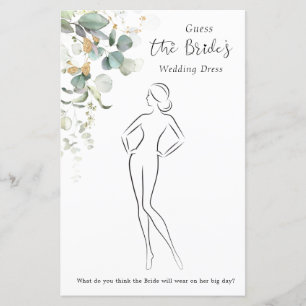 Papier Stat jeu de Baby Shower Eucalyptus Devine la Robe