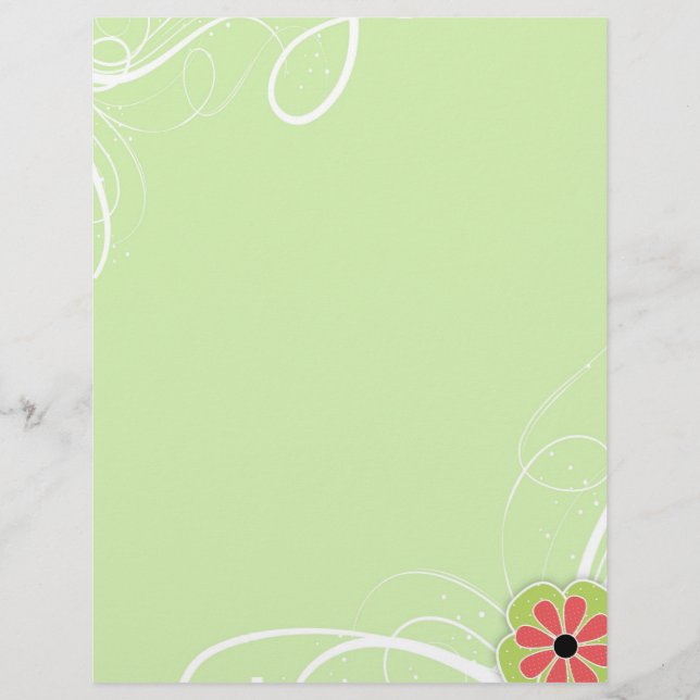 Papier Stationery simple et moderne avec fleurs (Devant)