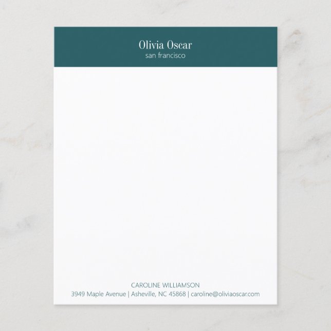 Papier Stationery Turquoise Professionnel Petites Entrepr (Devant)