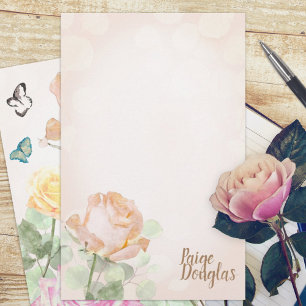 Papier stationnaire personnel du Rose Dusty Peach