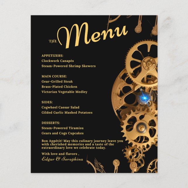 Papier Steampunk Extravaganza Gold Vintage Wedding (Devant)