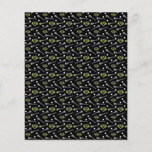 Papier Stick & Hearts Lime Green Black Lacrosse