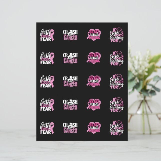 Papier Stickers Sensibilisation au cancer du sein (Debout devant)