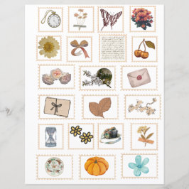Papier Stickers Timbre Ephemera vintage