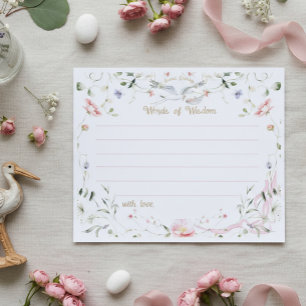 Papier Stork Fleur sauvage Ruban Mots de sagesse Conseil
