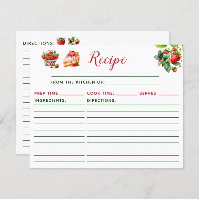 Papier Strawberry Cake Recipe (Devant / Derrière)