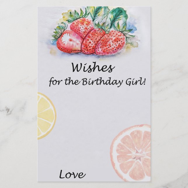 Papier Strawberry Wives pour le jeu de fille d'anniversai (Devant)