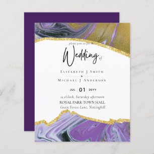 Papier Sublime Purple Or Agate Mariage INVITE BUDGET