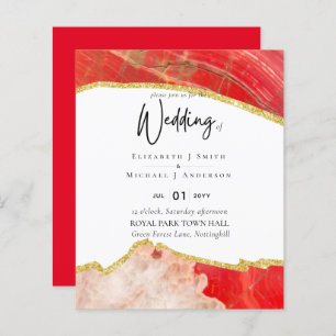 Papier Sublime Red Gold Agate Mariage INVITE BUDGET