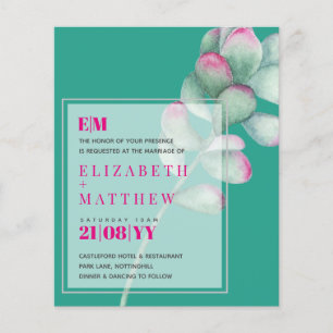 Papier Succulent Pink Blush Mint Green Budget Mariage