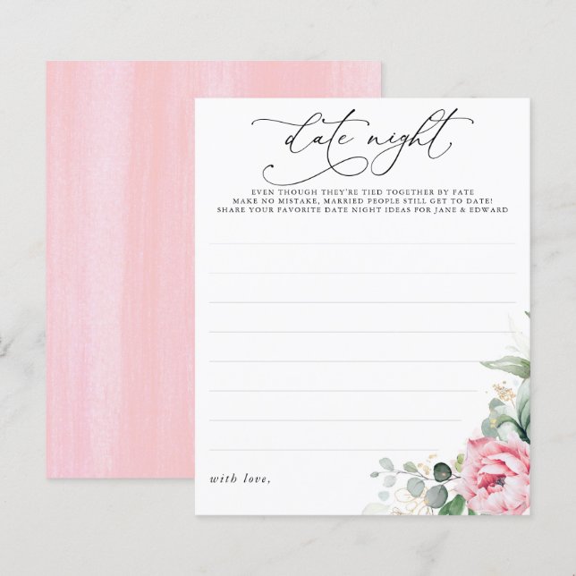 Papier Succulents Verdure rose Floral Date Nuit Idées (Devant / Derrière)