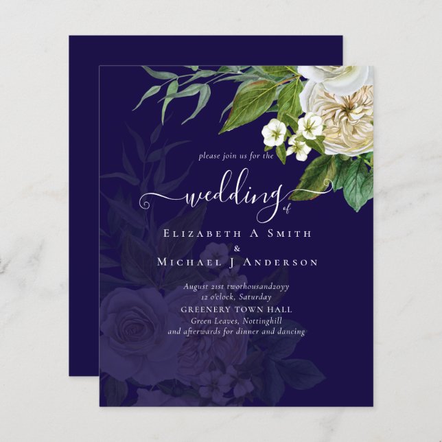 Papier Suite Mariage Sublime - Roses Blanches (Devant / Derrière)