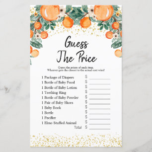 Papier Summer Citrus Orange devinez le prix Game