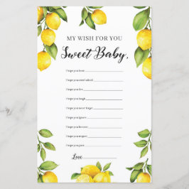 Papier Summer Lemon Mes Voeux Pour Le Jeu Bébé