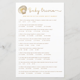 Papier Summer Seashell Baby Trivia Baby shower Fiche de j