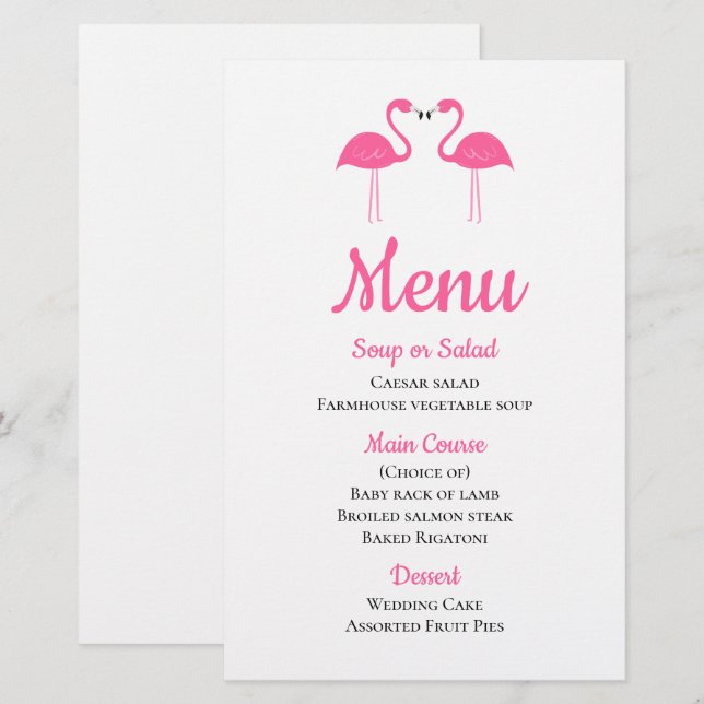 Papier Summer Tropical Beach Flamant rose rose Mariage Me (Devant / Derrière)