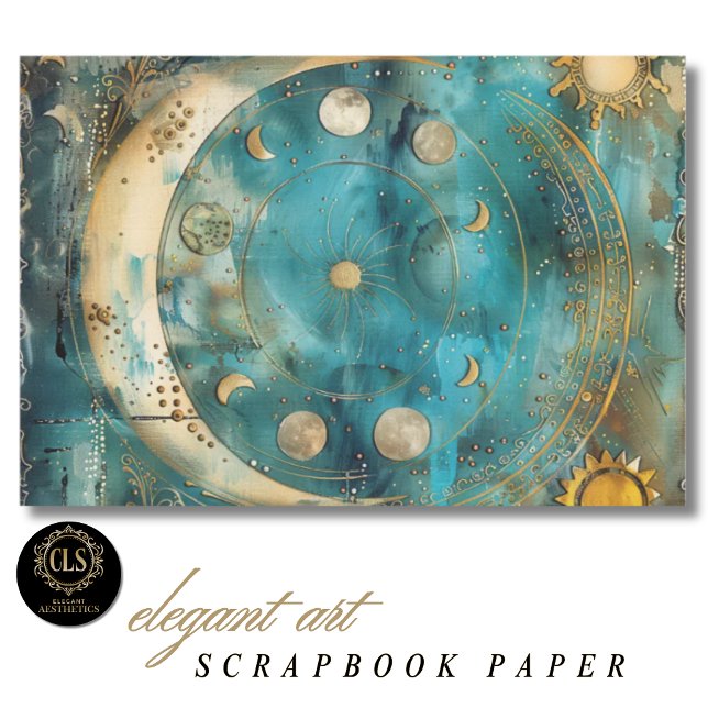 Papier Sun and Moon Celestial Pattern Scrapbook Paper (Scrapbook Paper – Magical Celestial Pattern)