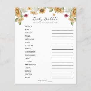 Papier Sunflower Babble Mot Scramble