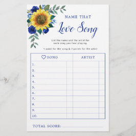 Papier Sunflower Blue Floral Fête des mariées Amour Chans